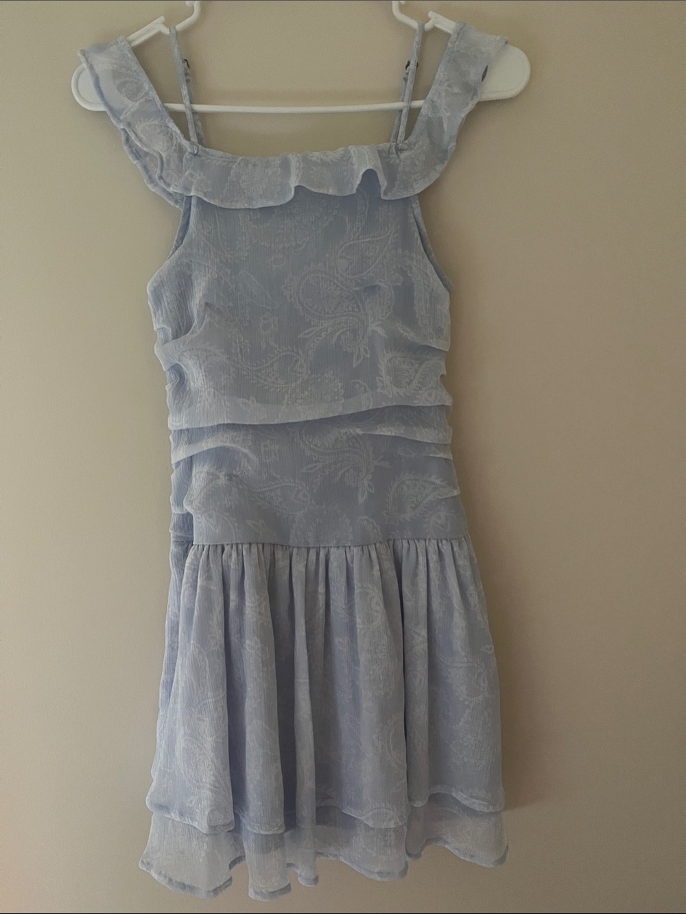 Abercrombie kids Light Blue Paisley Ruffle-Trim Dress